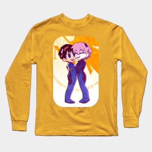 NGE: DANCE TO THE END KAWORU X SHINJI NERV LOGO ORANGE Long Sleeve T-Shirt